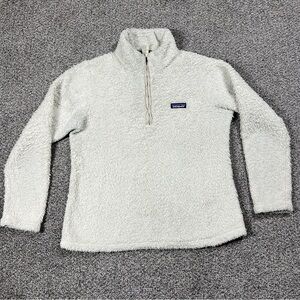 Patagonia Sweater Womens Medium White Los Gatos Quarter Zip Fleece Sherpa